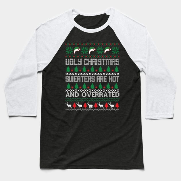 Ugly Christmas Sweater Baseball T-Shirt by CanossaGraphics